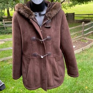 LIQUIDATING Sonoma Faux Suede and Fur Winter Coat